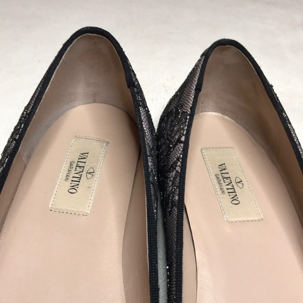 Valentino Garavani Caviar-Crystal Lace Smoking Slipper - Picture 7 of 15